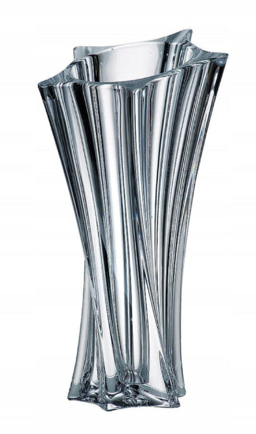 Wazon kryształowy Bohemia Yoko 30,5 cm – nowoczesny geometryczny szlif i grube szkło czeskie