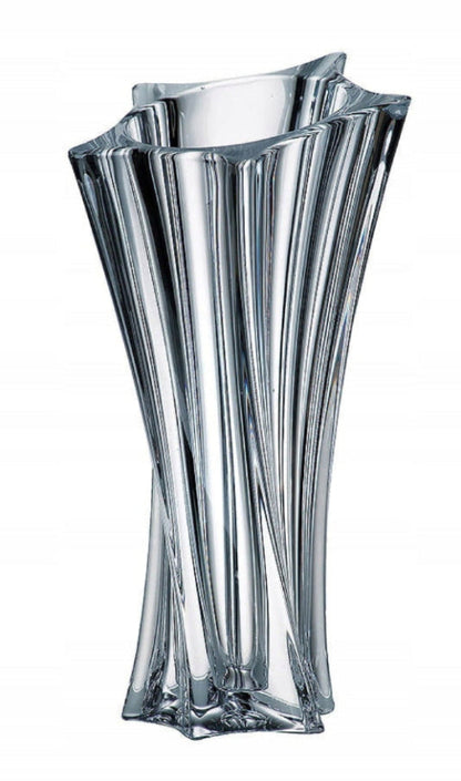 Wazon kryształowy Bohemia Yoko 30,5 cm – nowoczesny geometryczny szlif i grube szkło czeskie