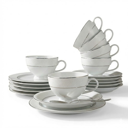 Serwis do Herbaty Emily Black Platin – Porcelana Bogucice (6 osób)