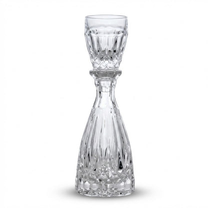 Przeźroczysta karafka kryształowa Bohemia 140ml do wódki i likieru, widok z przodu.