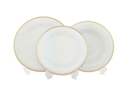 Zestaw 18 porcelanowych talerzy Bogucice Antonio Gold dla 6 osób ze złotym zdobieniem