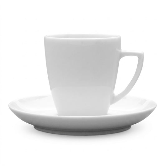 Biała filiżanka porcelanowa Lubiana Beata Sonia o pojemności 200 ml ze spodkiem 14 cm.