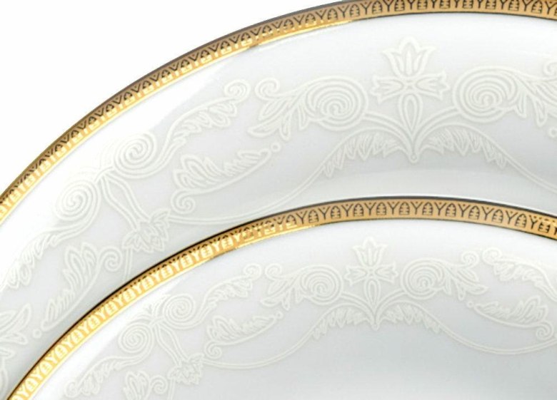 Talerz płytki, głęboki i deserowy z luksusowej kolekcji porcelany Bogucice Antonio Gold