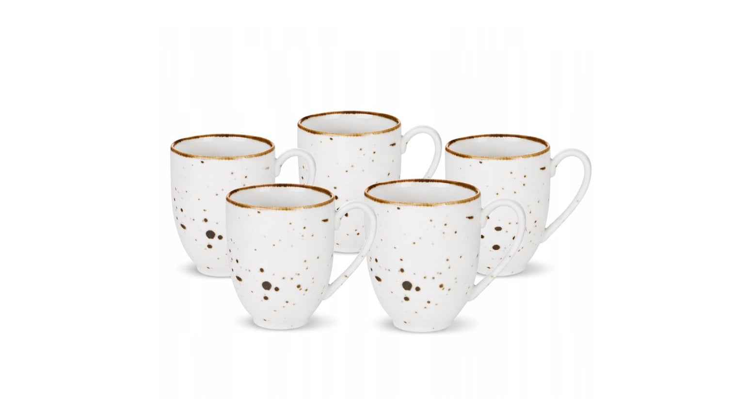 Komplet sześciu dużych białych kubków z porcelany Bogucice Cottage White