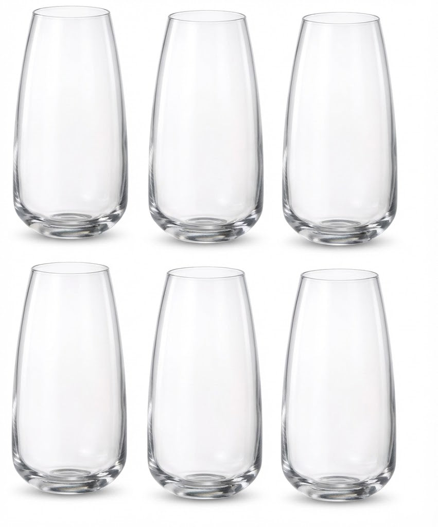 Komplet 6 kryształowych szklanek do napojów i soków marki Bohemia Crystalite.
