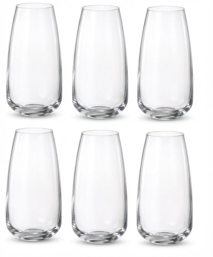 Komplet 6 kryształowych szklanek do napojów i soków marki Bohemia Crystalite.